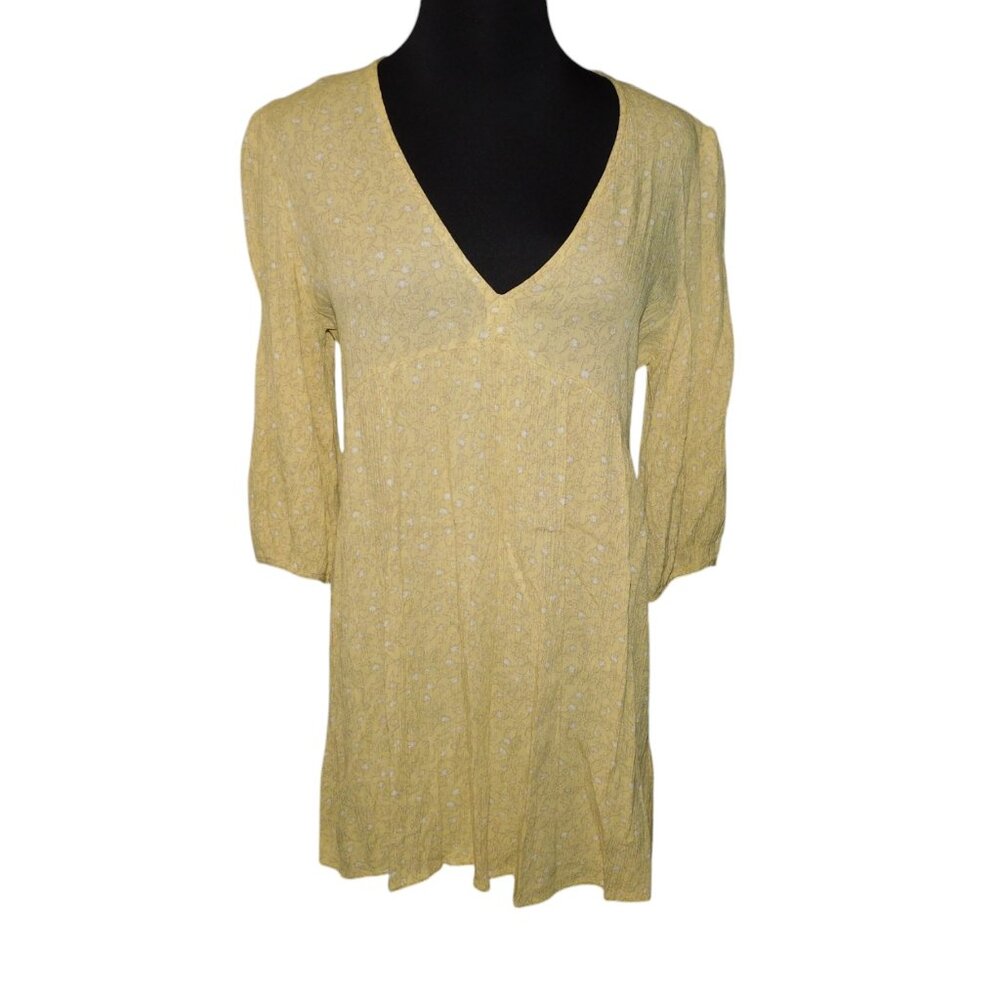 Audrey 3+1 V-Neck 3/4 Sleeve Tunic Top Size Small